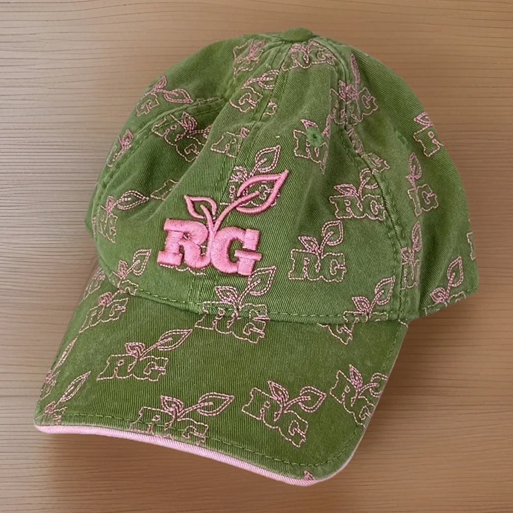 Realtree Girl Embroidered Hat Green Pink RG Cap Adjustable Strapback OS Cotton